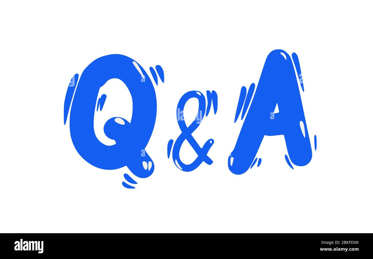 Q and A text emblem. Question & Answer text isolated. Vector ...