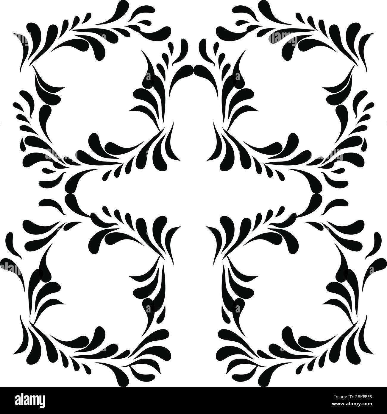 Monochrome geometric ornaments. Black and white wave patterns. Seamless wave background Stock Vector