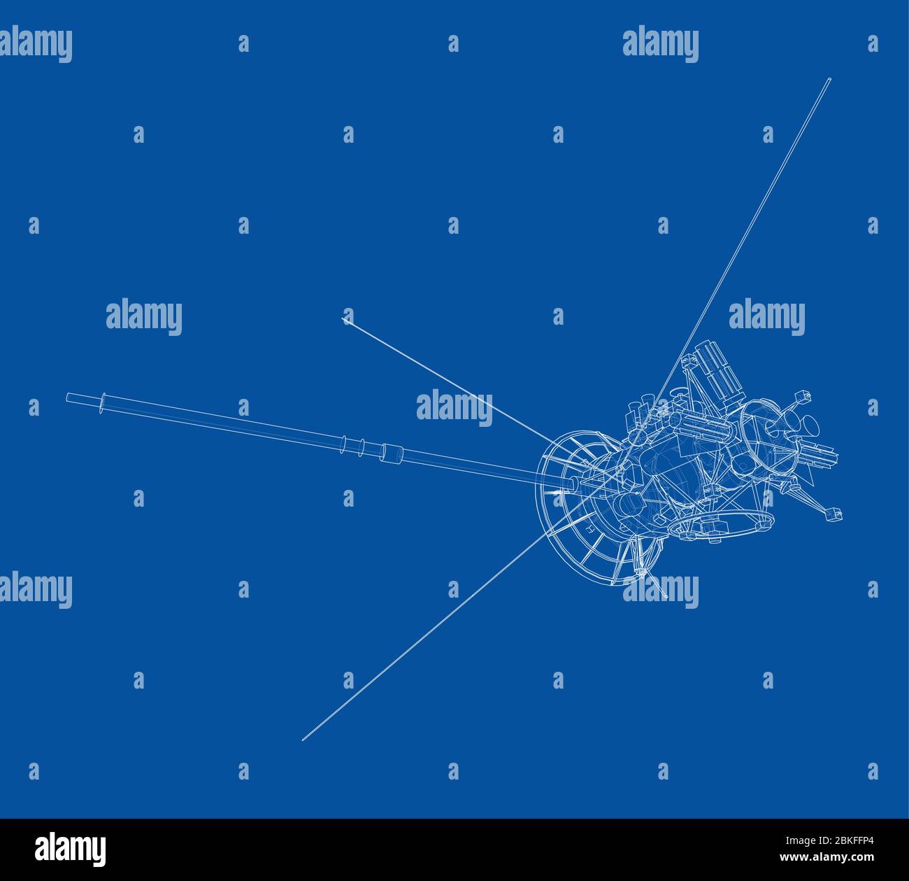 Communication satellite concept outline. Vector Stock Vector