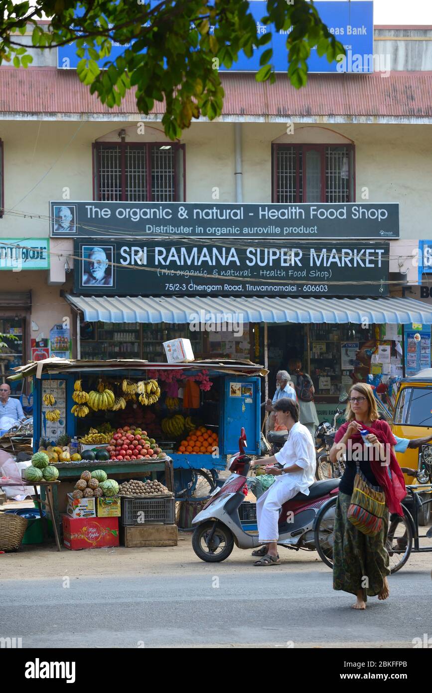 Tiruvannamalai organic shop, India Stock Photo