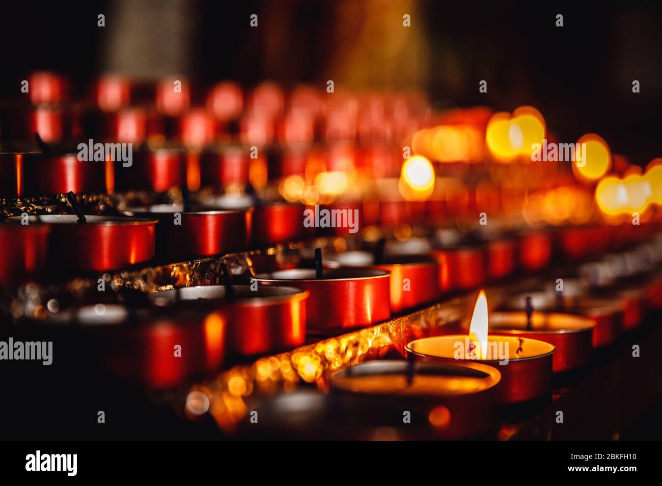 Church candles in catholic, concept of faith god Stock Photo Alamy