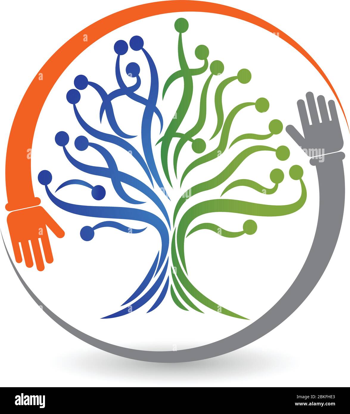 Illustration of a hand tree logo with isolated background Stock Vector ...