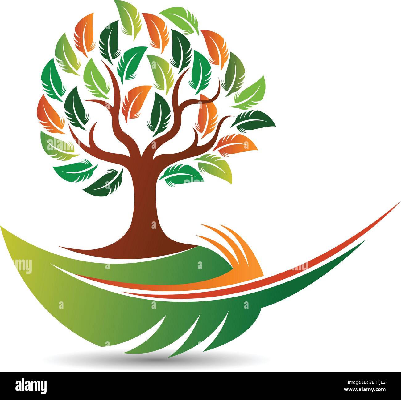 Illustration art of a feather tree icon with isolated background Stock ...
