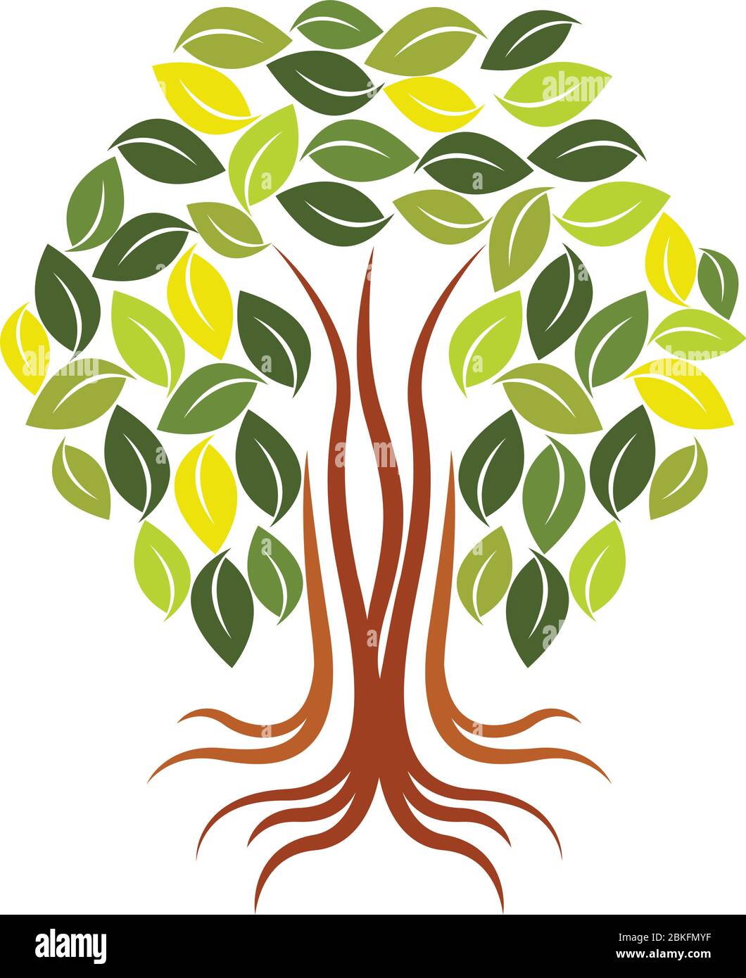 Illustration art of a hexagon tree logo with isolated background Stock ...