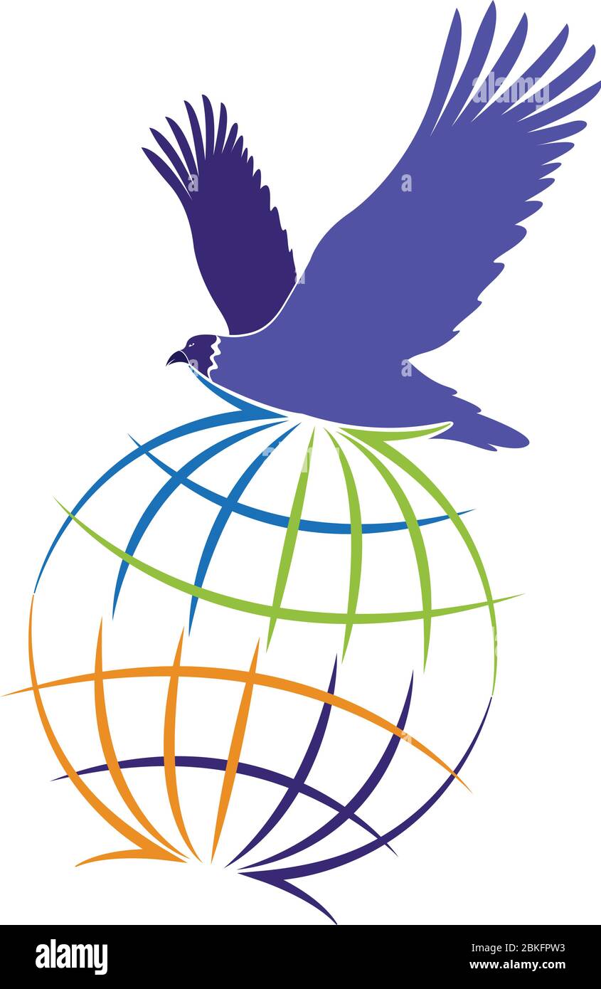 globe eagle logo Stock Vector