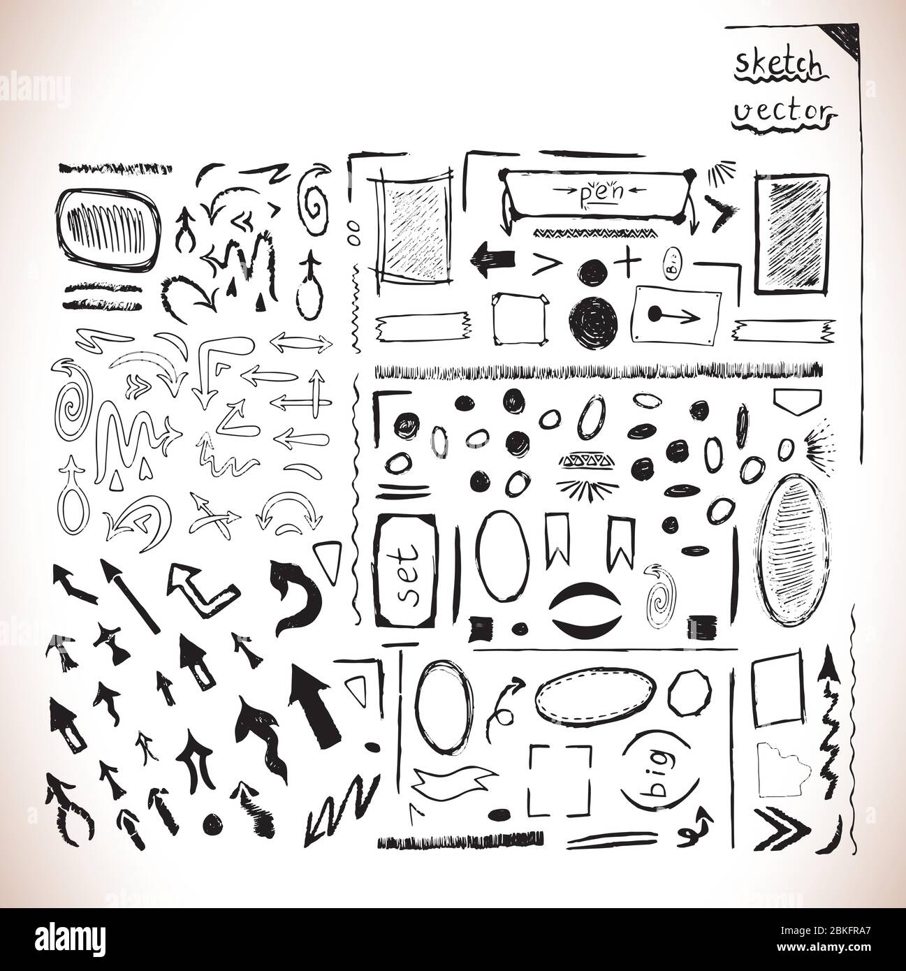 Hand drawn set. Vector illustration for business or education design ...