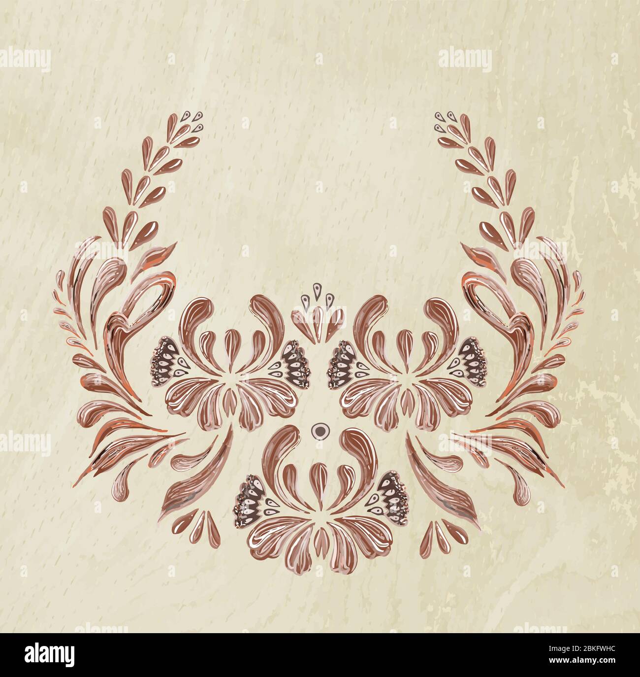 Vintage Floral Vector Illustration Brown Floral Pattern With Vintage Flowers Stock Vector Image Art Alamy