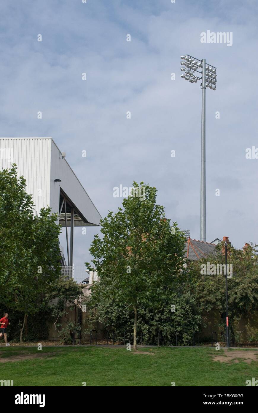 1960s 1970s White Steel Structure Architecture Football Stadium Fulham FC Craven Cottage Stevenage Rd, Fulham, London SW6 6HH Stock Photo