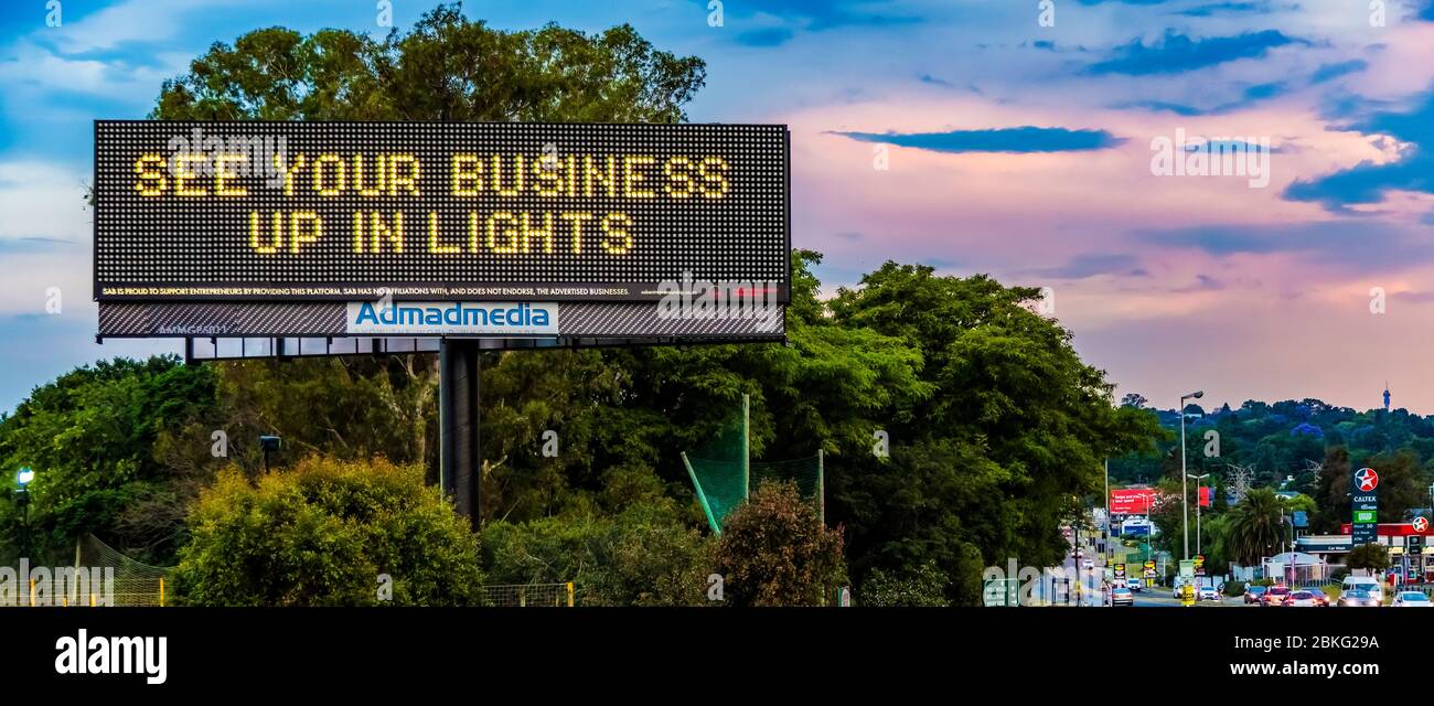 Johannesburg, South Africa November 14, 2017 Large LED roadside