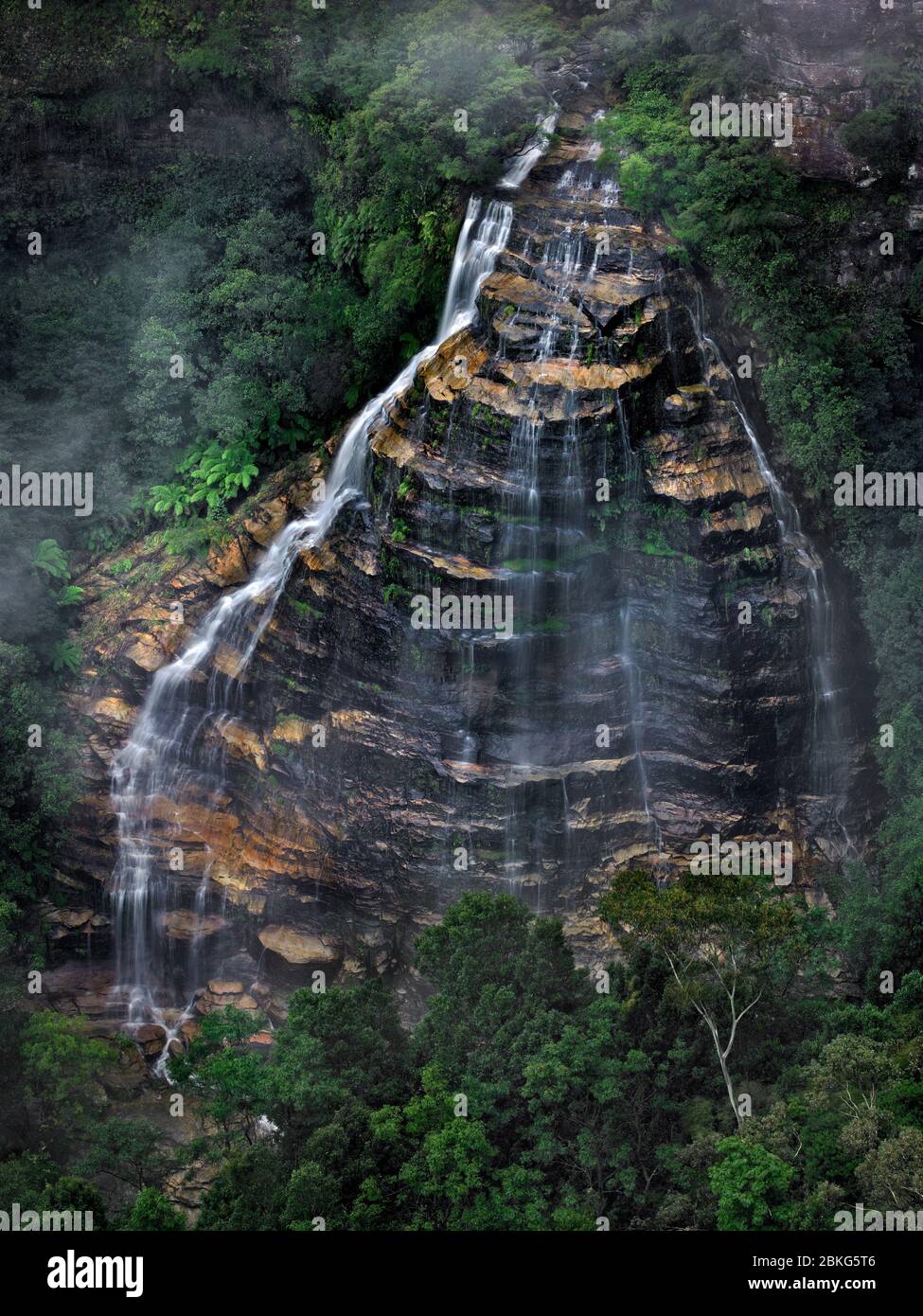 Bridal veil falls, Leura Cascades, Blue Mountains, NSW, Australia Stock