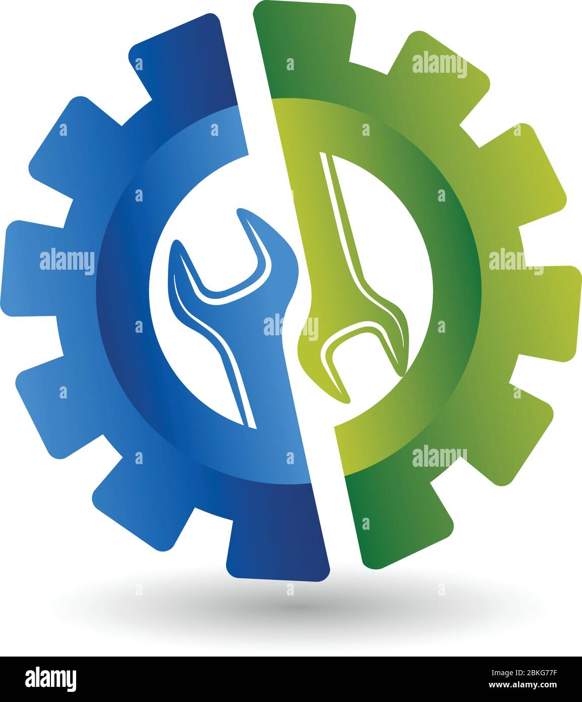 Illustration art of a wheel spanner logo with isolated background Stock