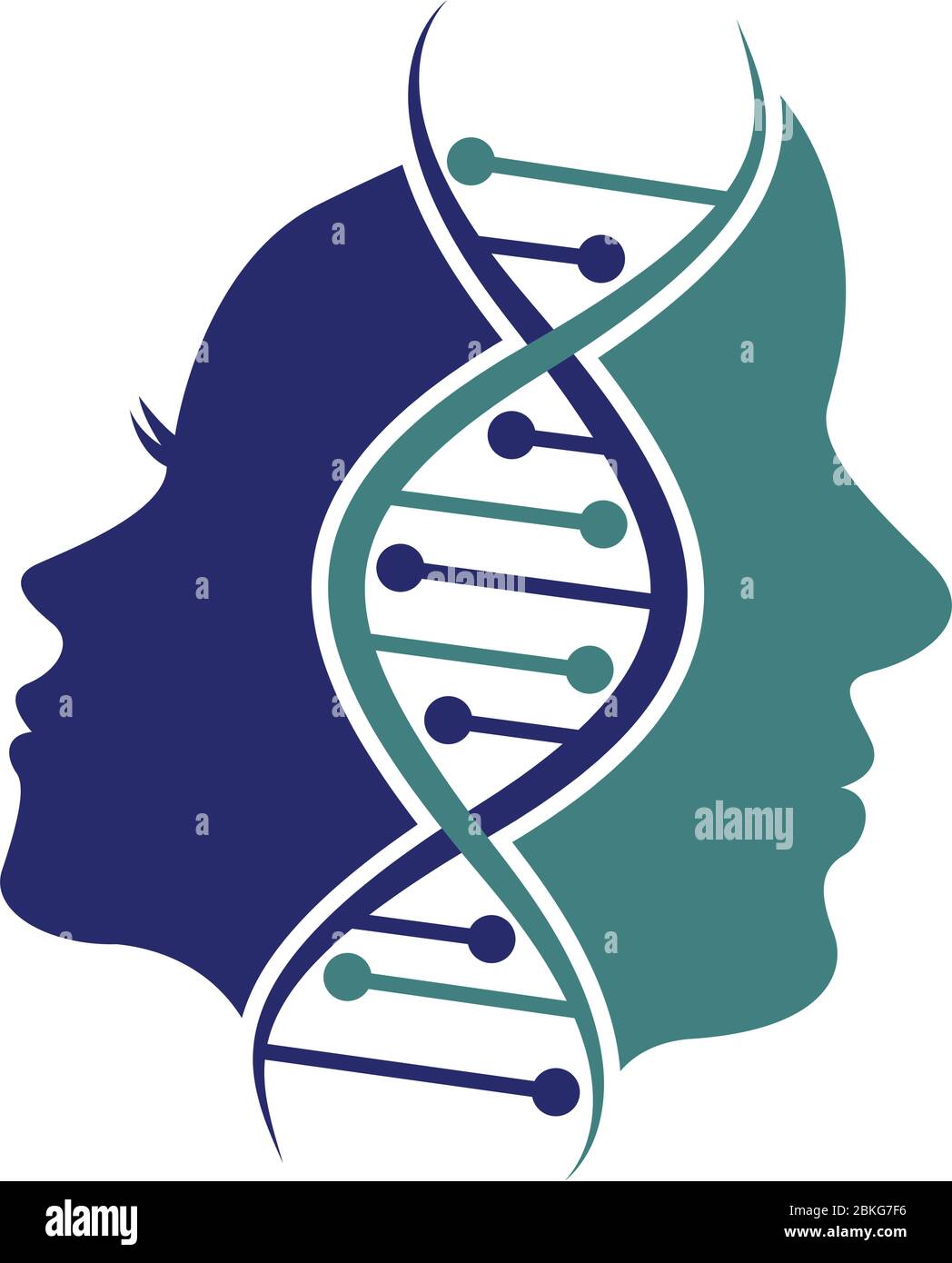 couple genetic face logo Stock Vector