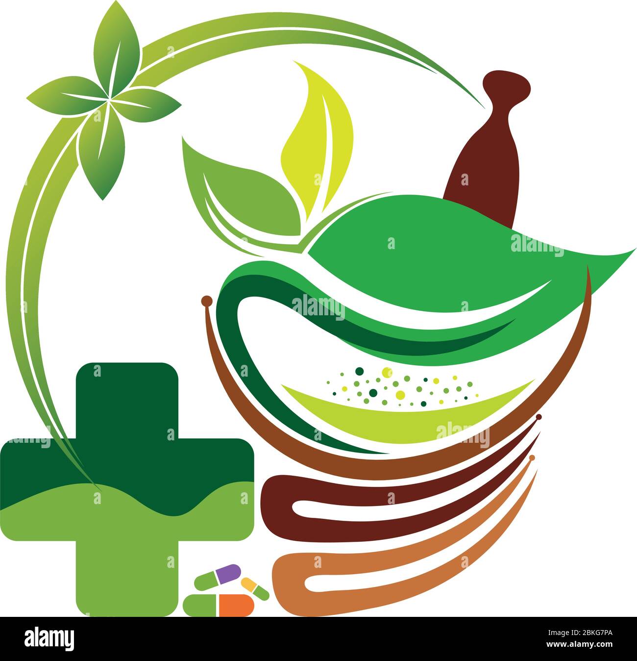 green herbal logo Stock Vector Image & Art - Alamy