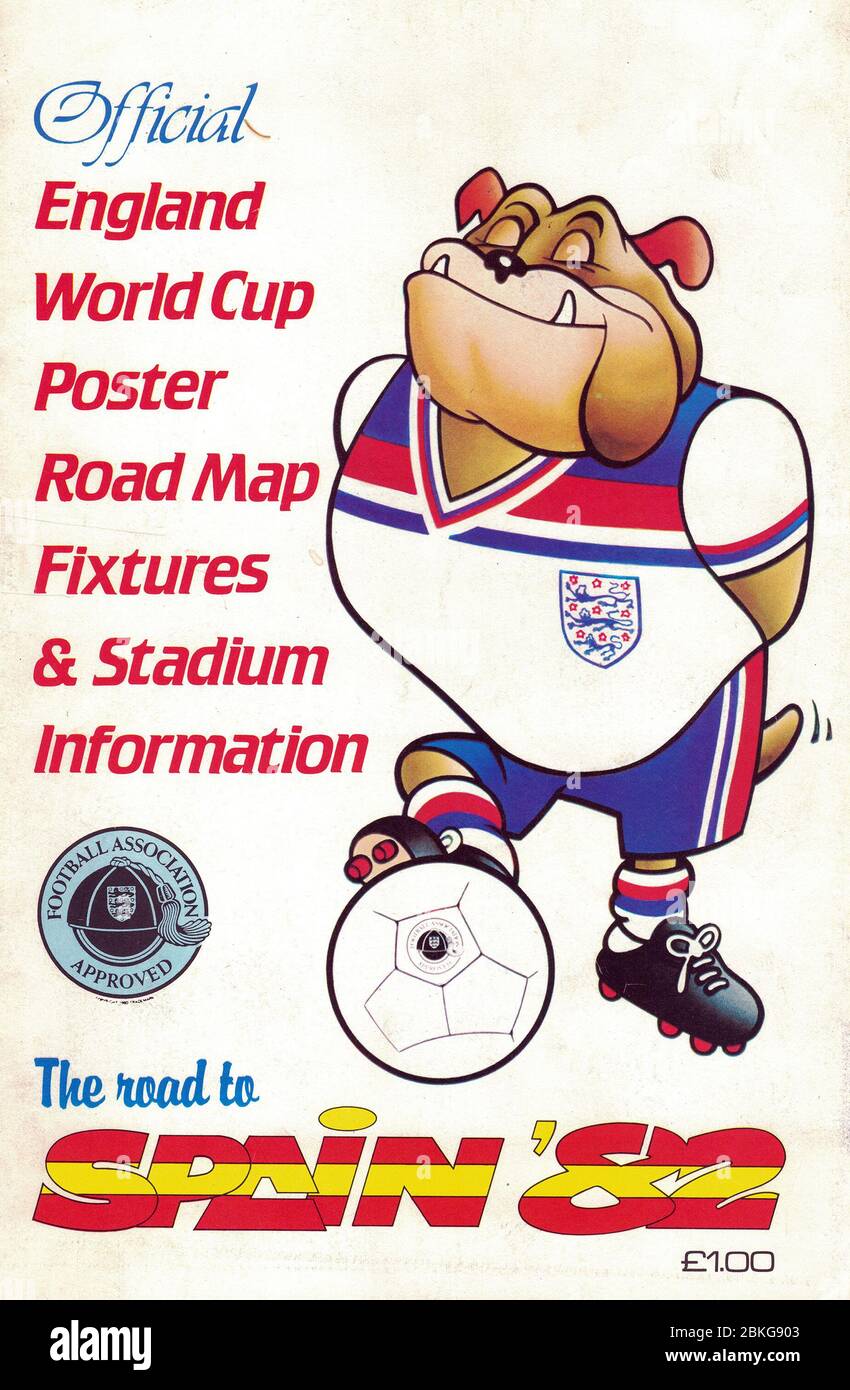 Souvenir Poster of the Football World Cup, Spain 1982 Stock Photo