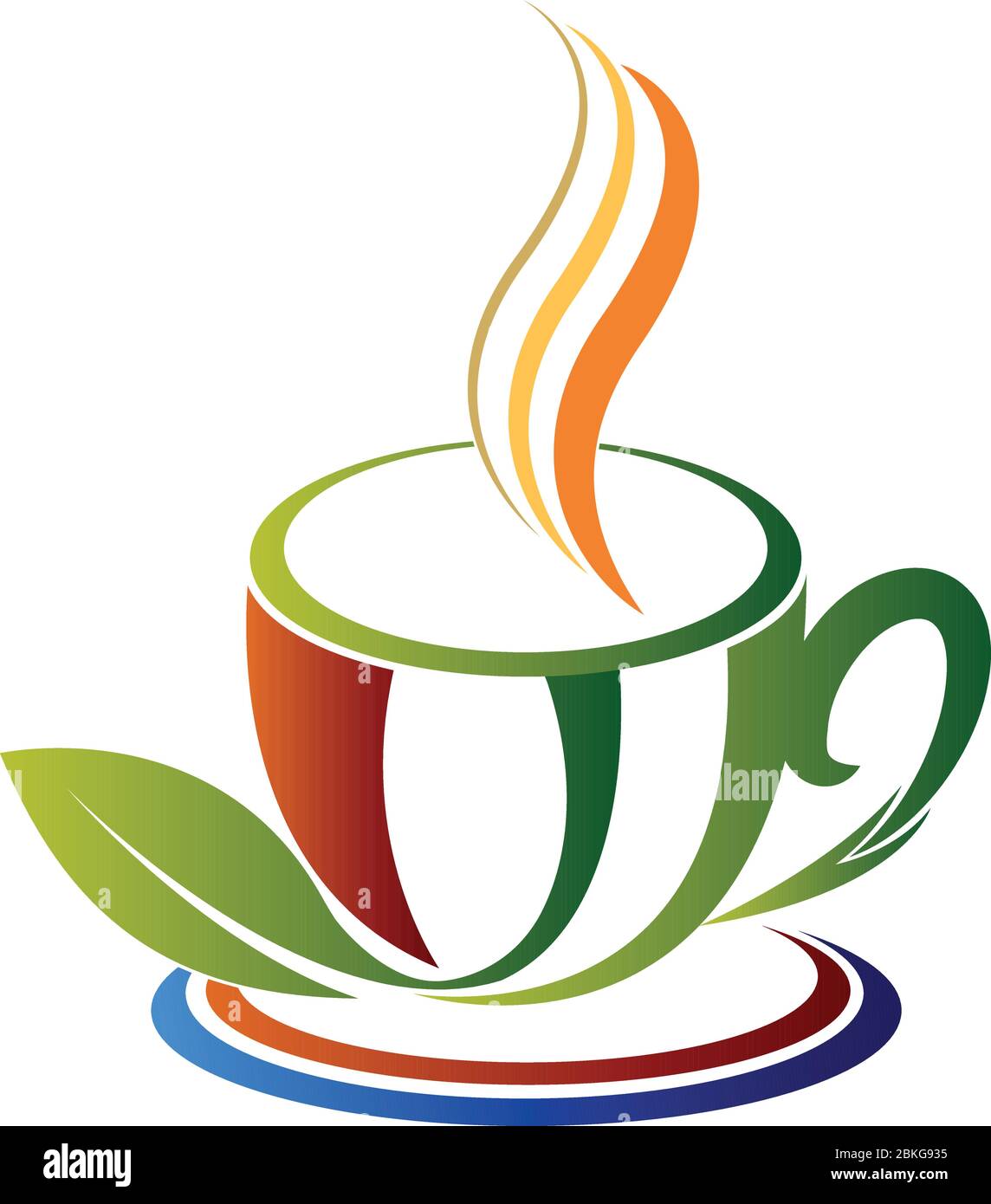 Illustration art of a green tea logo with isolated background Stock ...