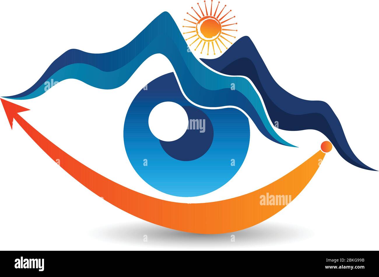 hills view logo Stock Vector
