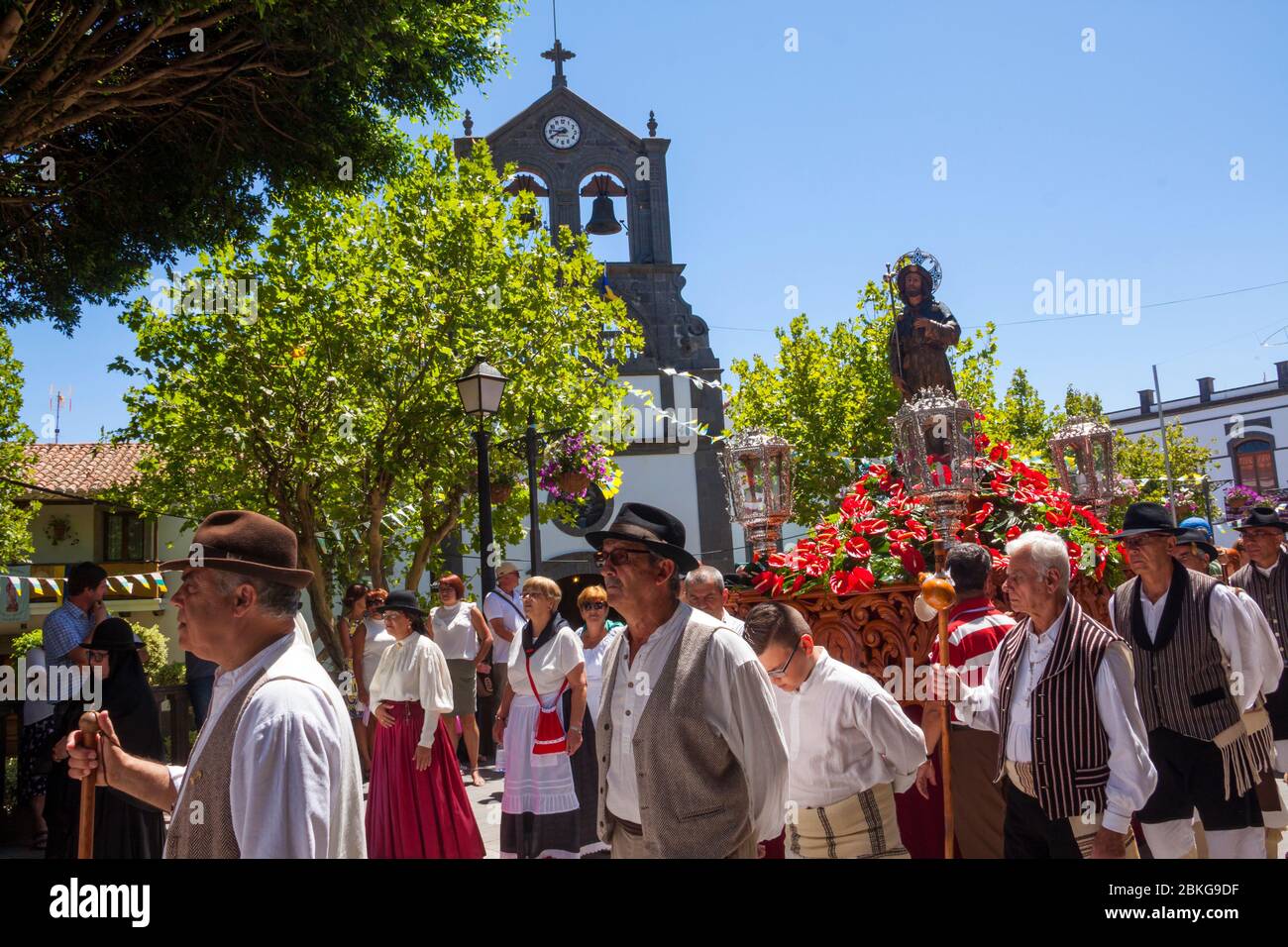 Procesión de San Roque en las fiestas de Firgas Stock Photo
