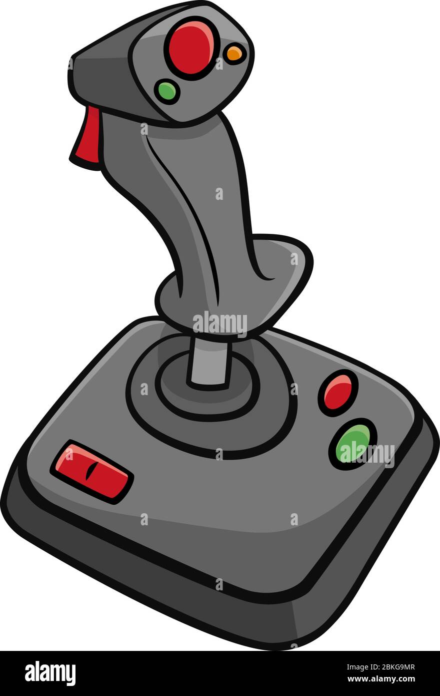 Cartoon Illustration of Joystick Input Device Computer Game Controller Clip Art Stock Vector