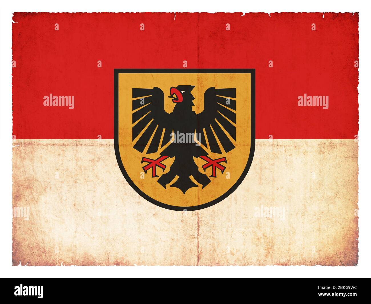 Flag of the German town Dortmund (North Rhine-Westphalia, Germany) created in grunge style Stock Photo
