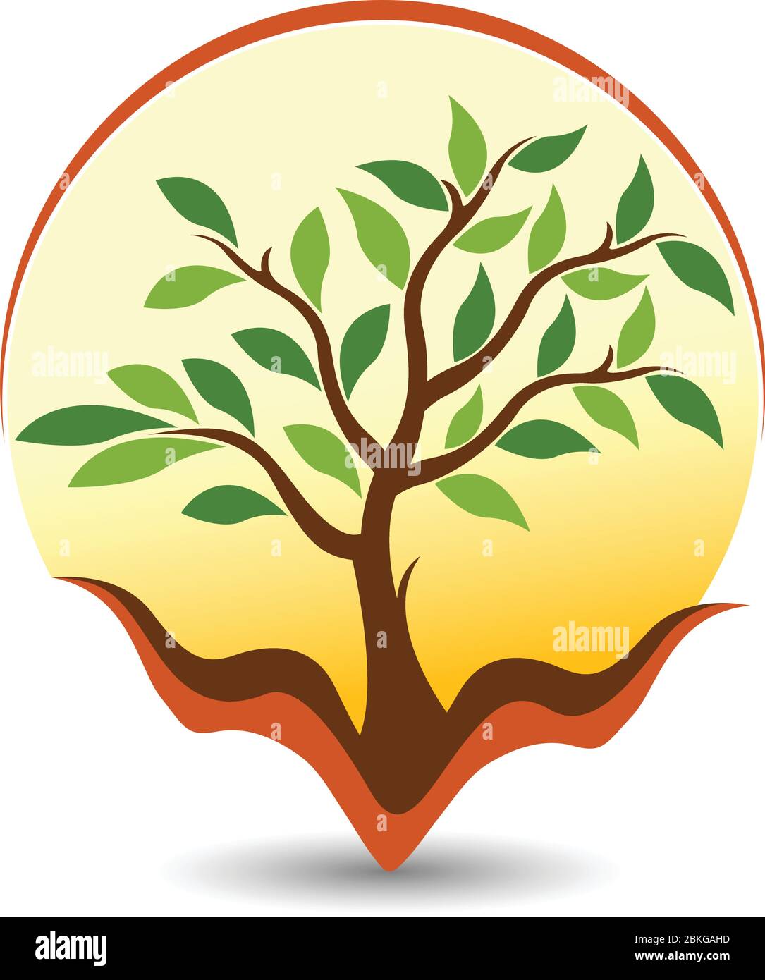 Illustration art of a Tree hand natural logo with isolated background ...