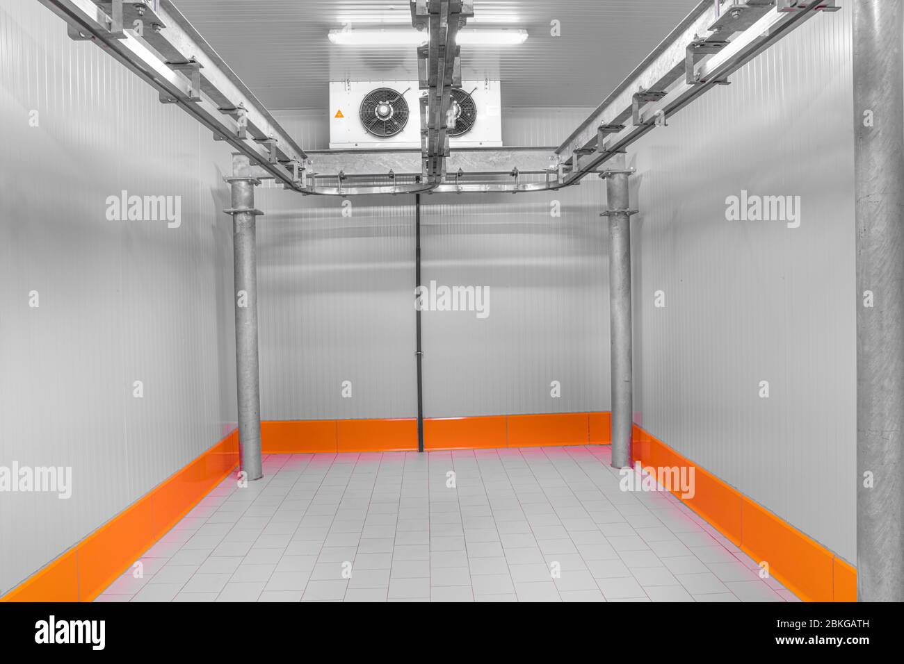 Refrigeration chamber for food storage. Warehouse freezer, Cold storage