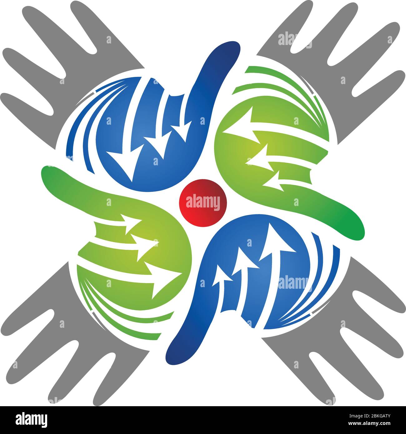 Illustration art of a cross hands logo with isolated background Stock ...