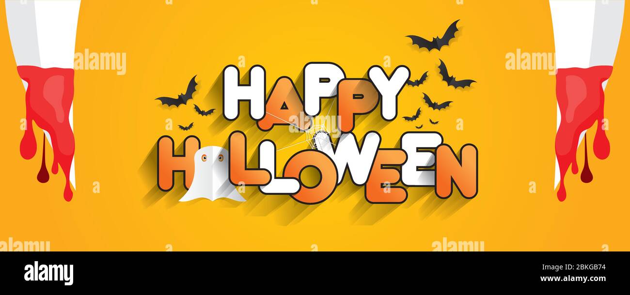 Happy Halloween card on background vector illustration Stock Vector ...