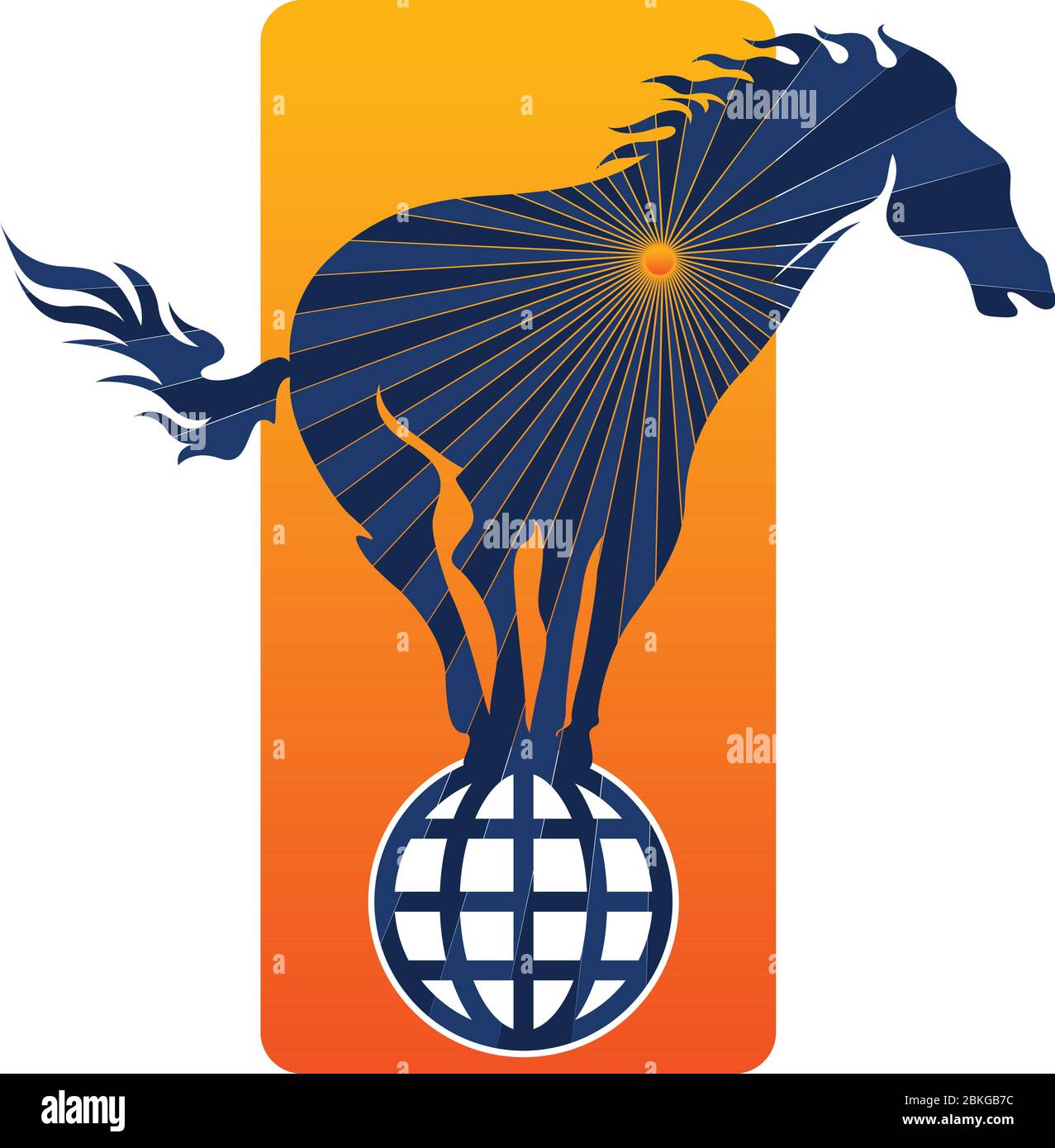 World horse logo Stock Vector
