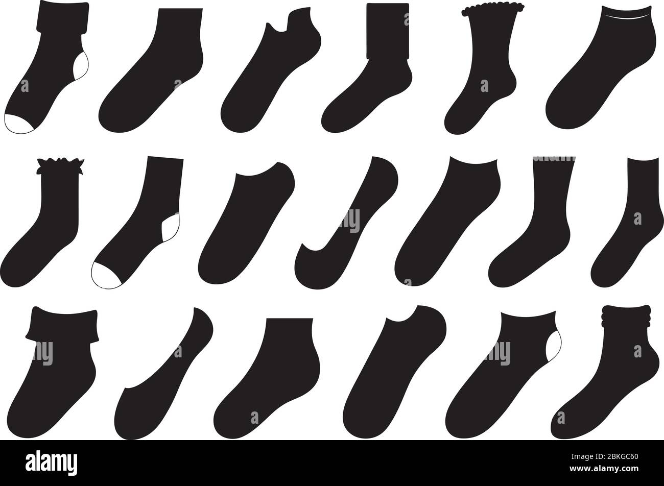 Set of different socks isolated on white Stock Vector
