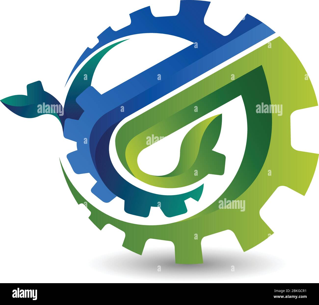 gear leaf logo Stock Vector Image & Art Alamy