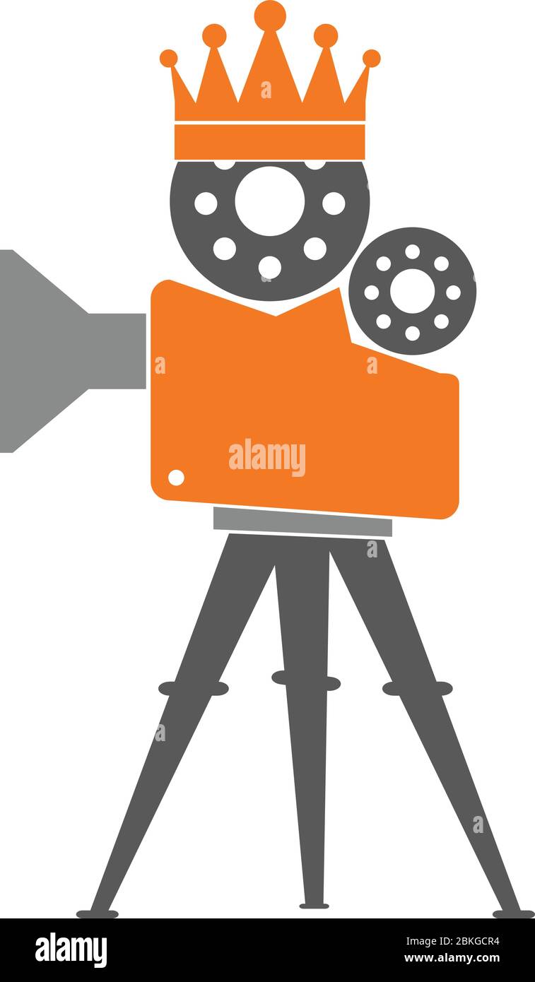 camera crown logo Stock Vector