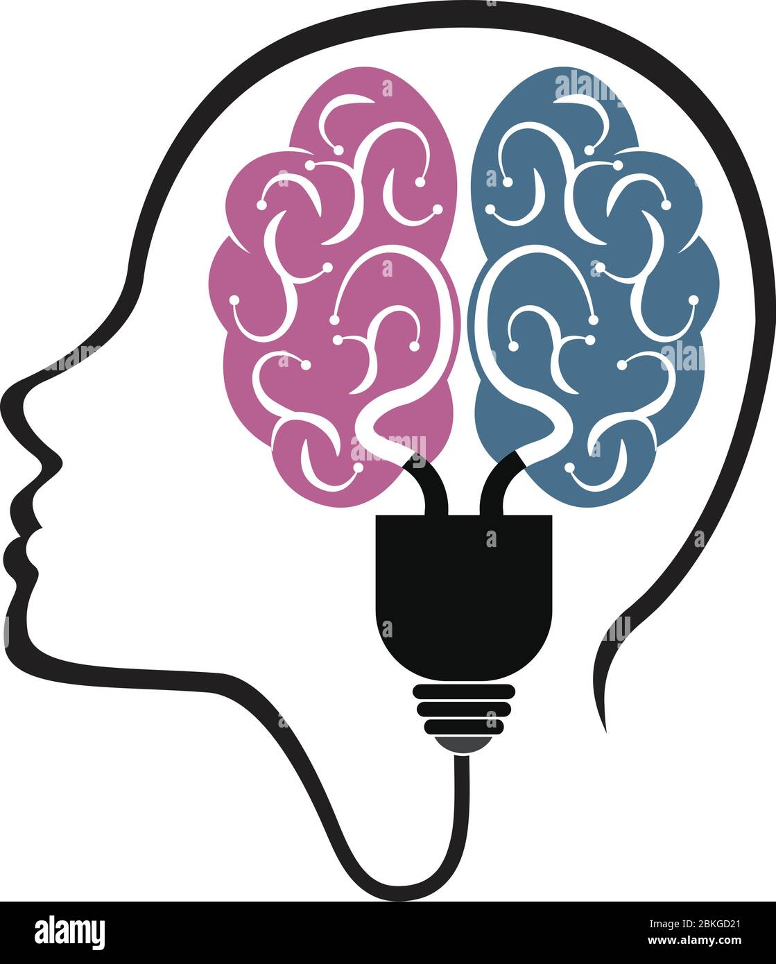 brain and head light bulb logo Stock Vector Image & Art - Alamy