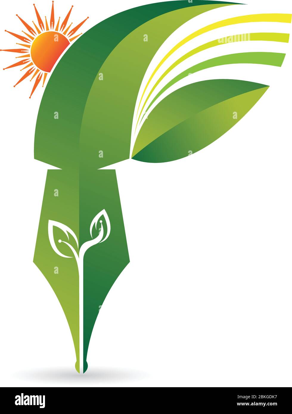 Bright Eco Pen logo Stock Vector