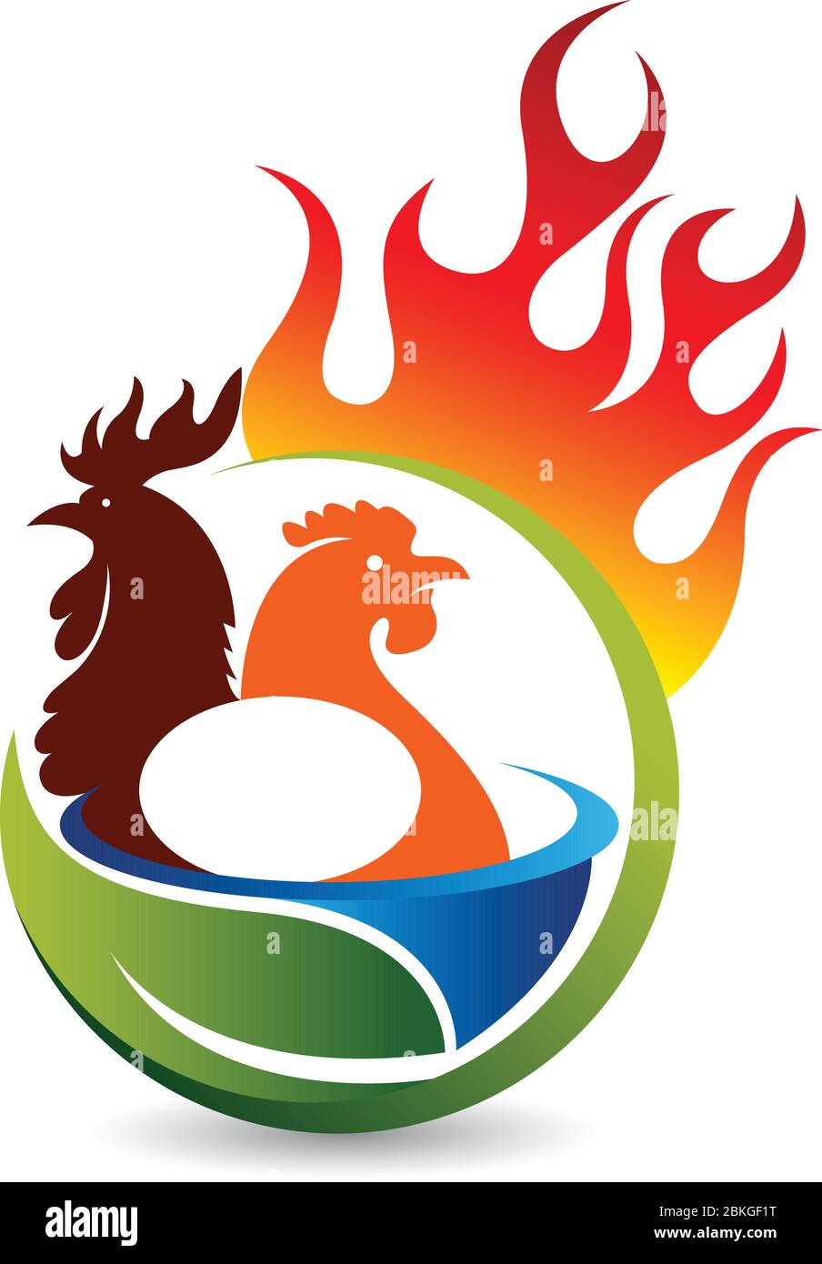 hot chicken logo Stock Vector