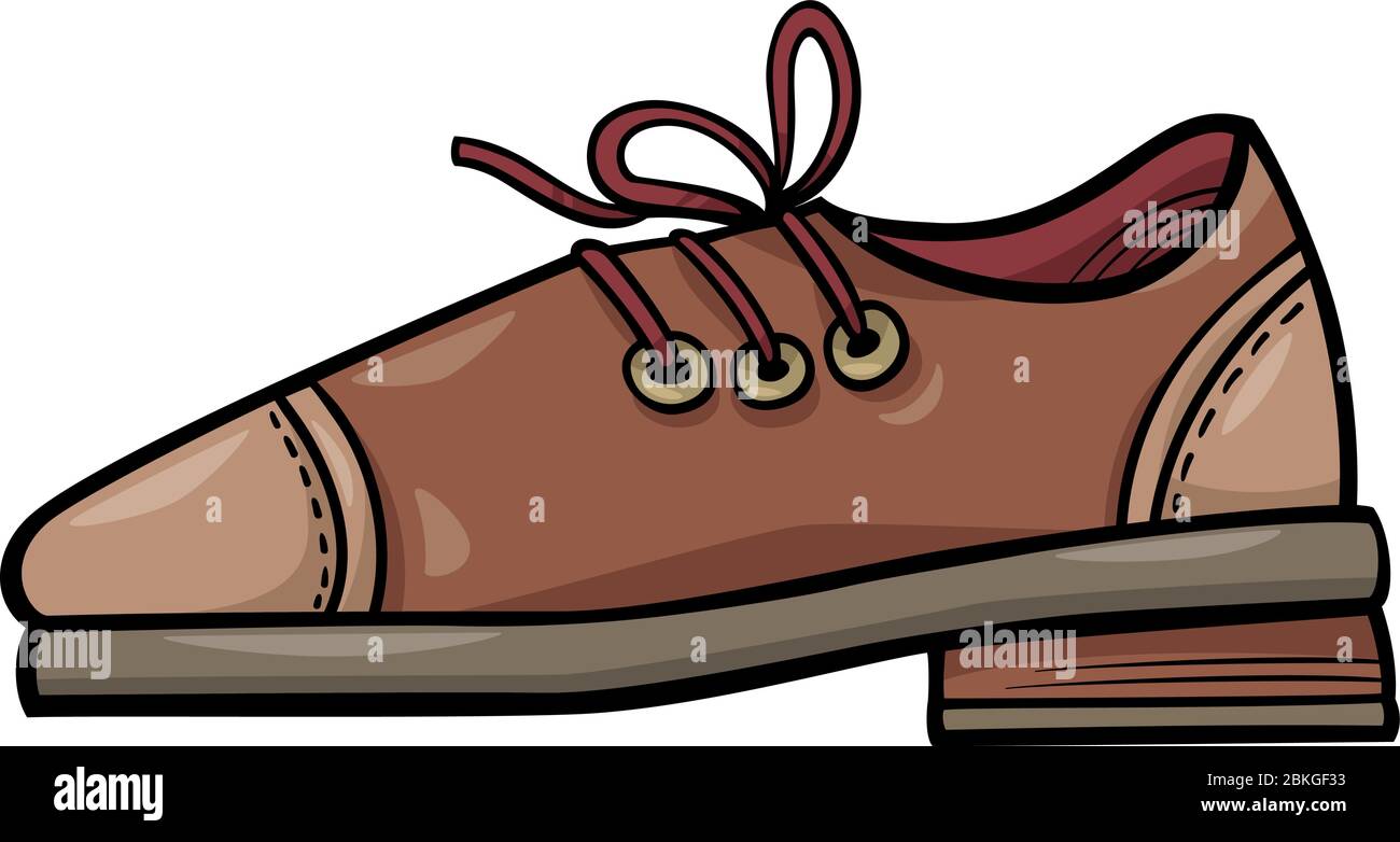 Cartoon Illustration of Shoe Leather Object Clip Art Stock Vector
