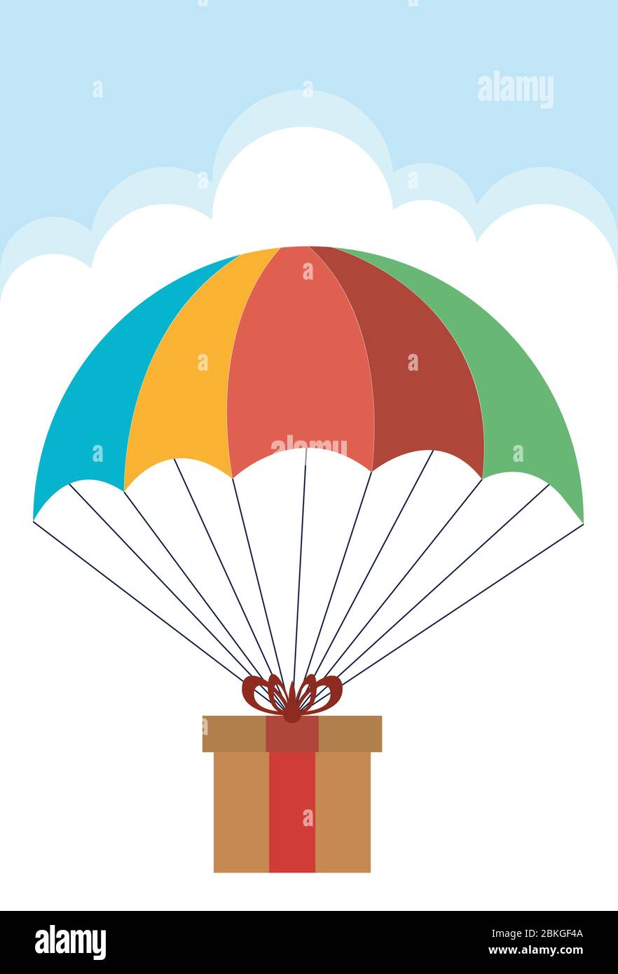 fly gift delivery logo Stock Vector