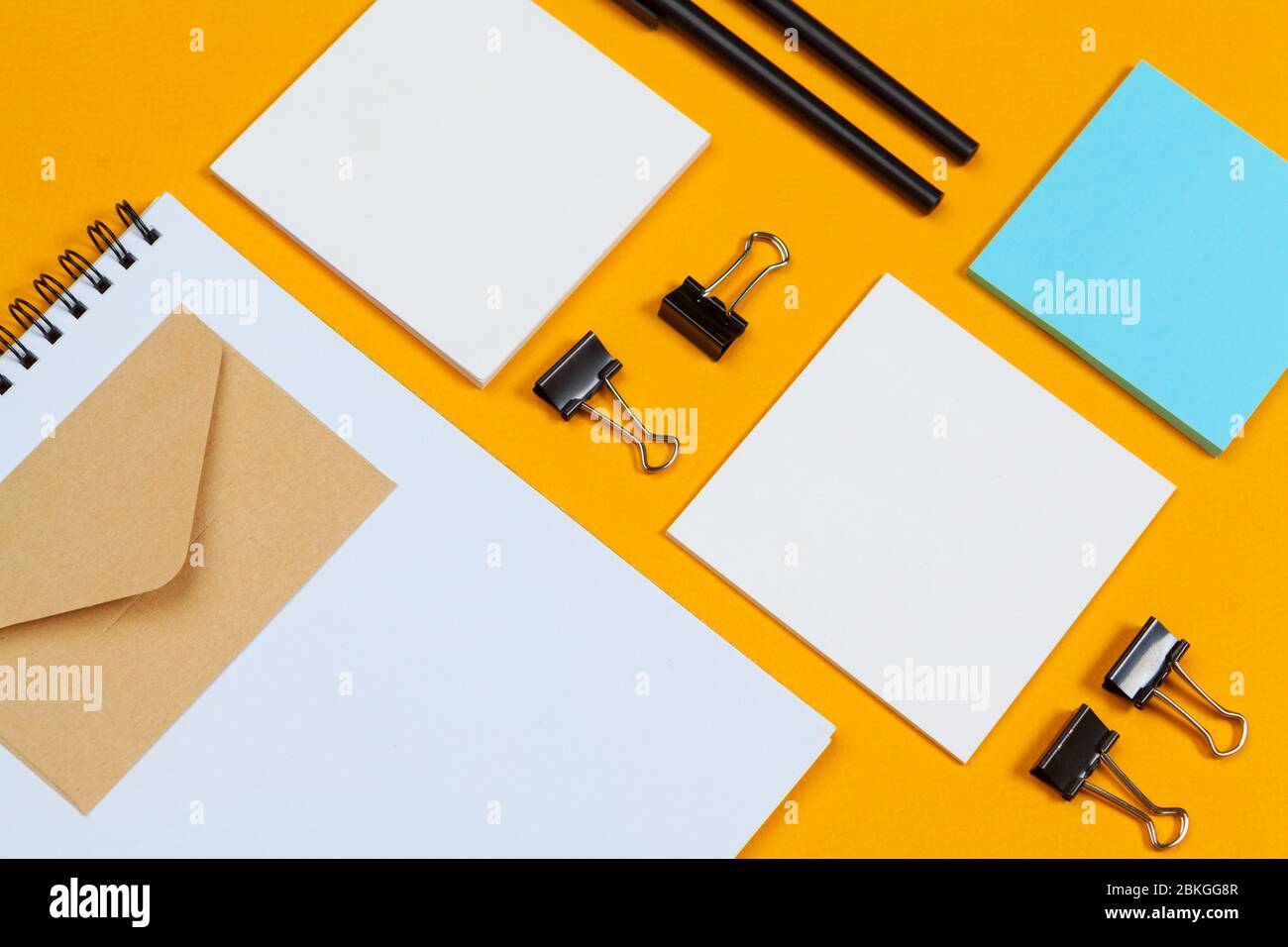Download Mock Up Concept Cards Papers On Yellow Background Top View Flat Lay Copy Space Stock Photo Alamy PSD Mockup Templates
