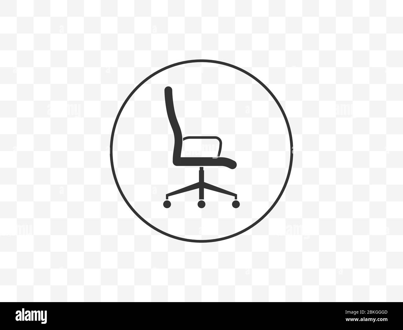 Office chair, seat icon. Vector illustration, flat design. Stock Vector