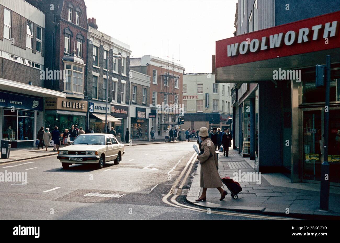 town centre, April 09, 1983, Dover, Kent, England, Great Britain Stock Photo