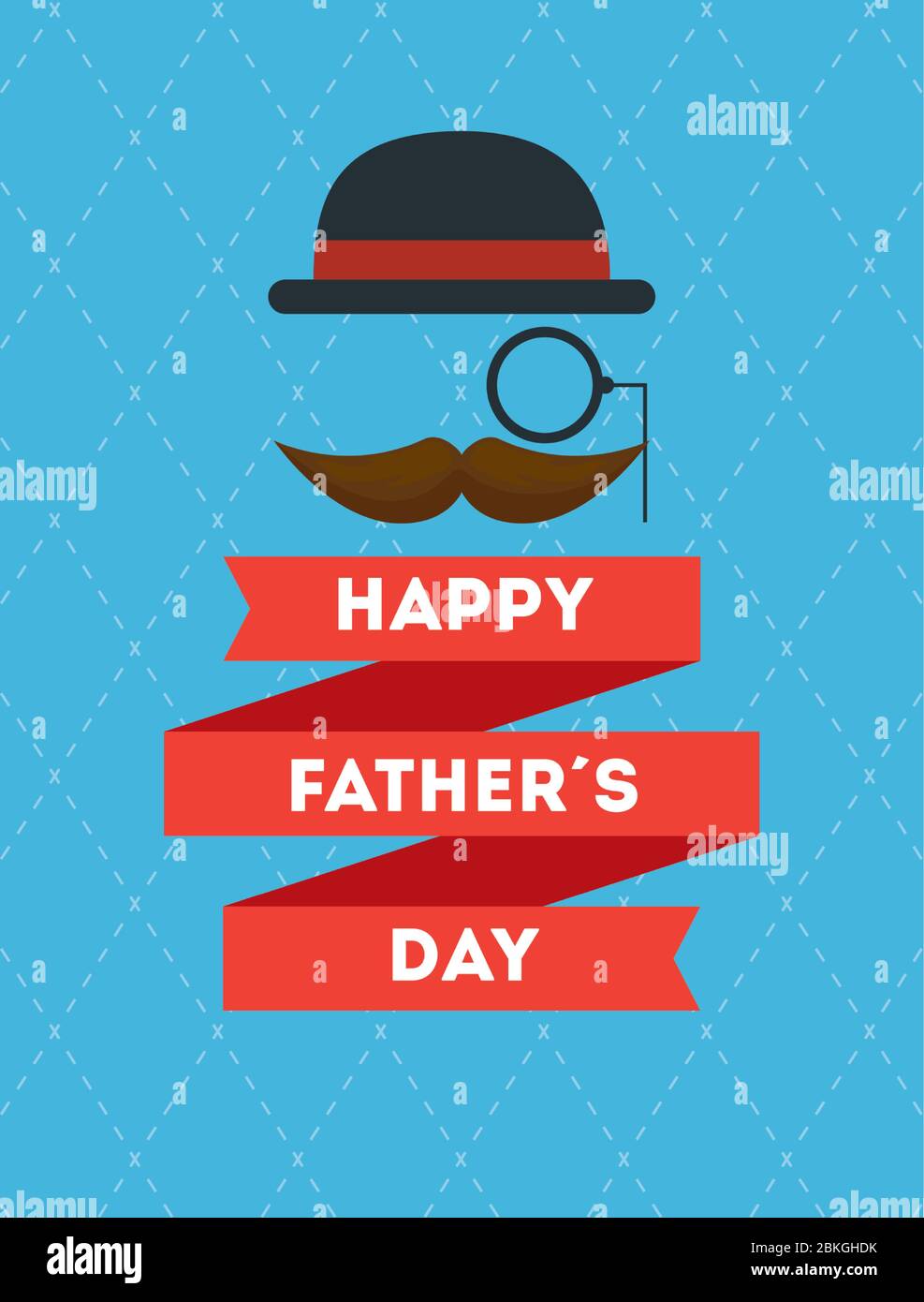 happy fathers day card with moustache and elegant hat Stock Vector ...