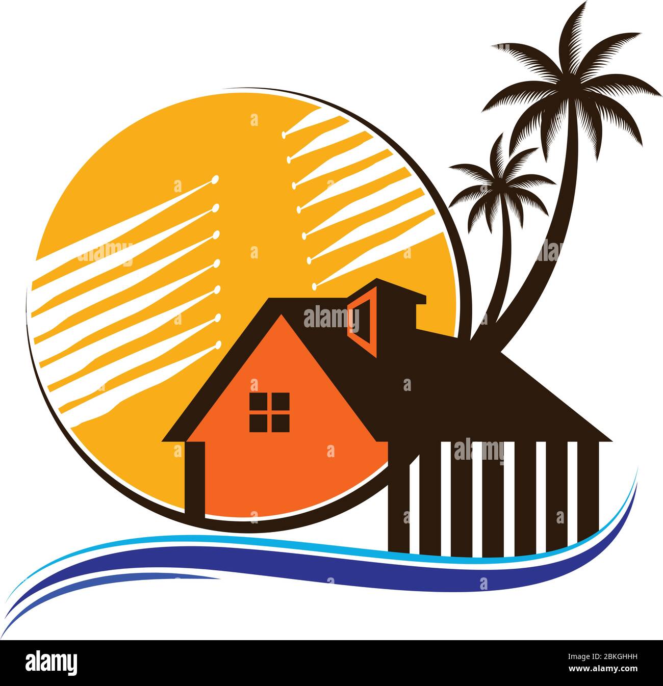 house tree palm beach logo Stock Vector Image & Art - Alamy