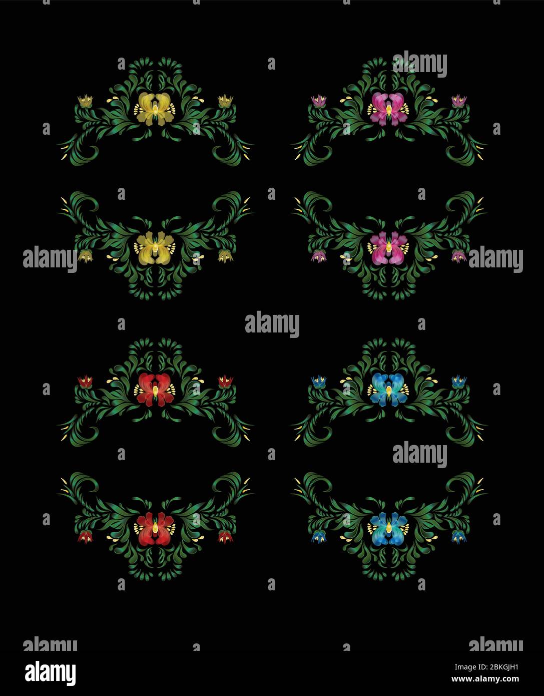 Laurel wreath set. Set from laurel wreath on the black background Stock ...