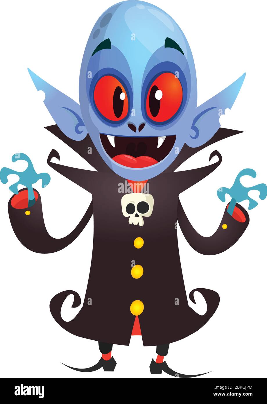 Cute Cartoon Vampire Dracula Vector Illustration Stock Vector