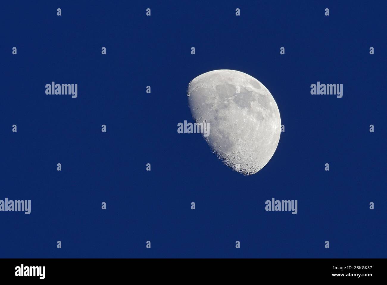 Waxing Gibbous lunar phase as seen from the Northern Hemisphere with