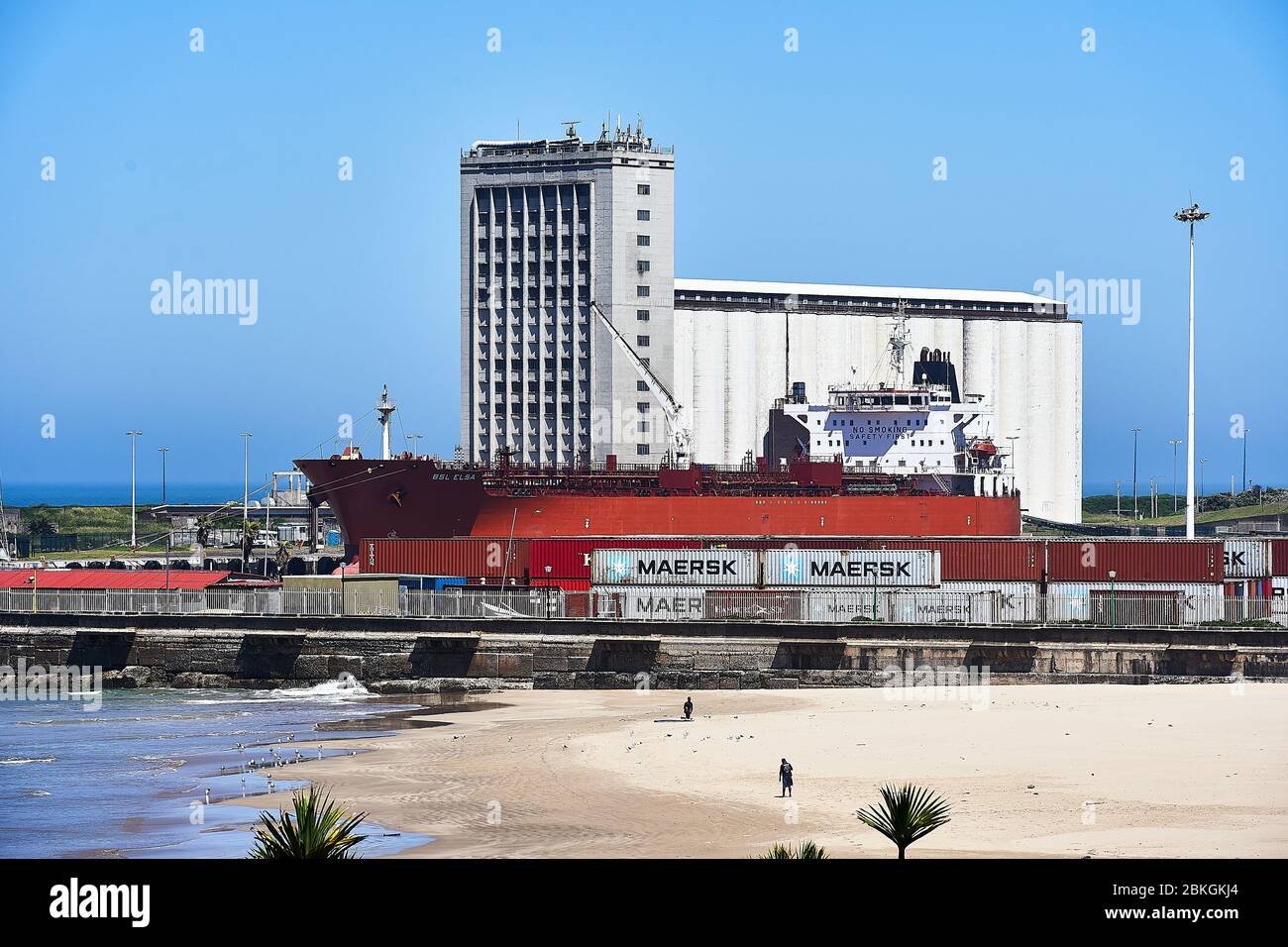 Cargo ship in Freight Port, East London Stock Photo