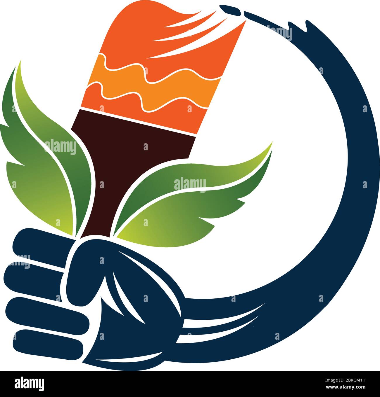 ecology hand paint brush logo Stock Vector Image & Art Alamy