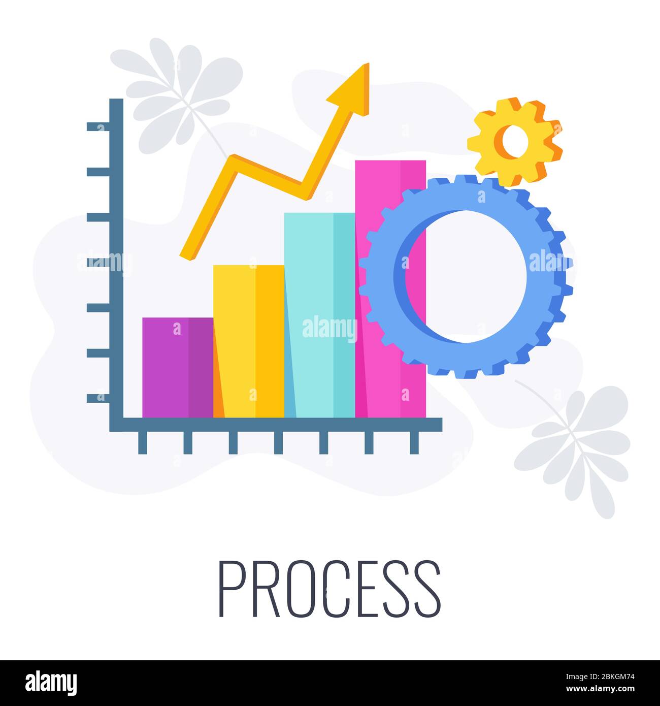 Process infographics flat vector pictogram. 7 PS marketing mix Stock