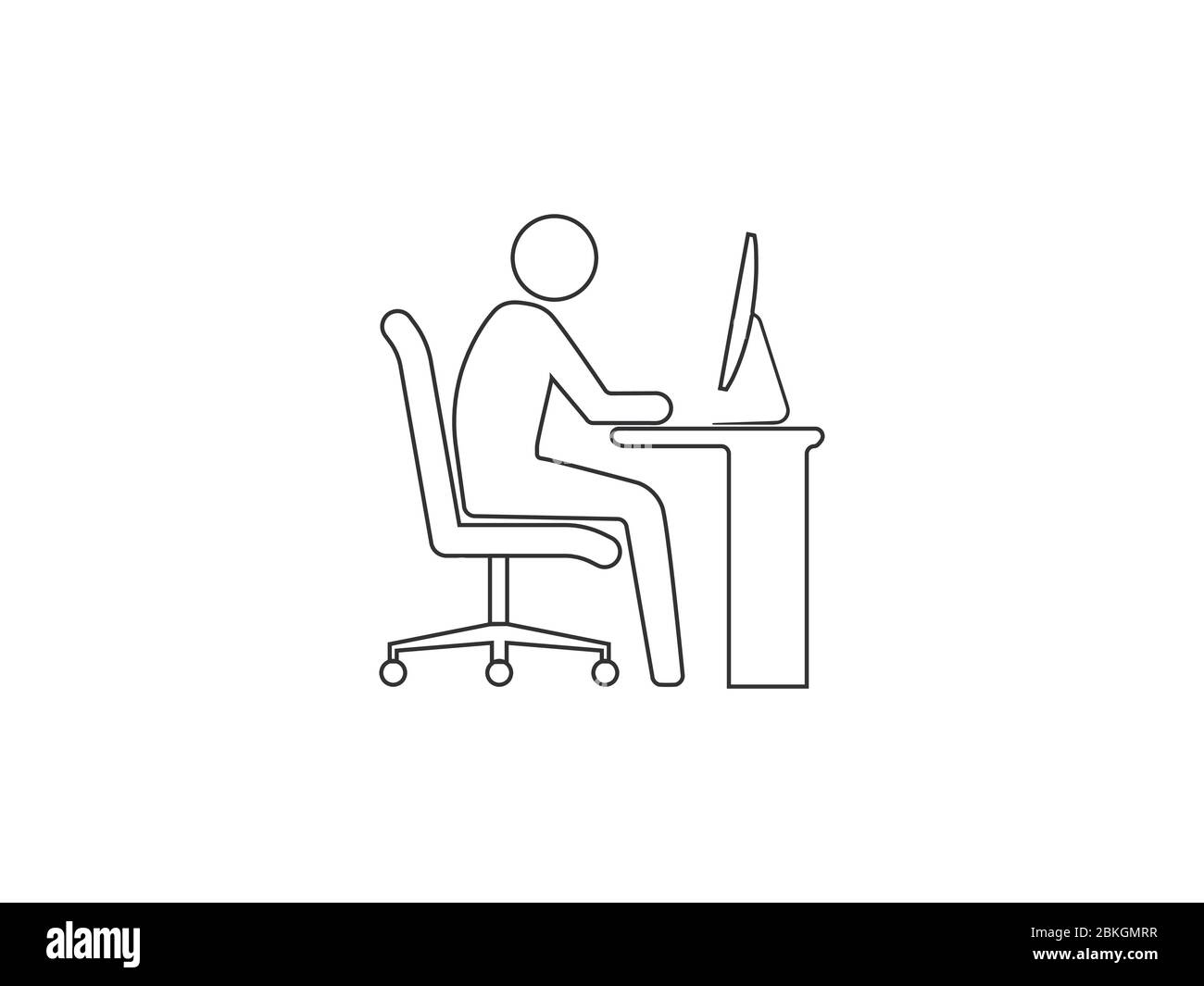 Work at home icon. Vector illustration, flat design. Stock Vector