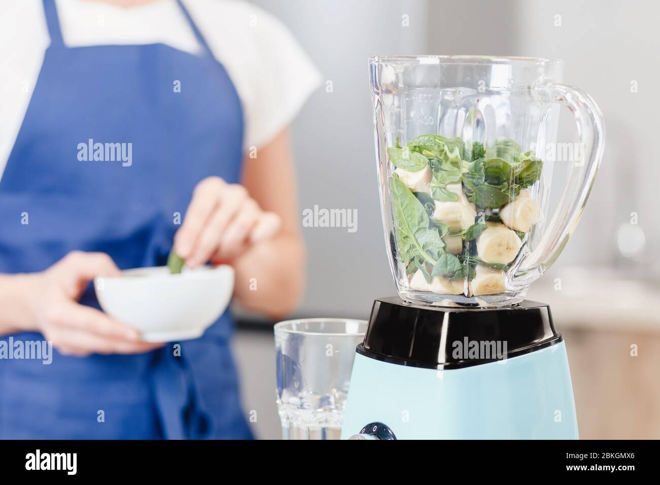 Blender healthy vegetarian smoothie made from fresh fruits and