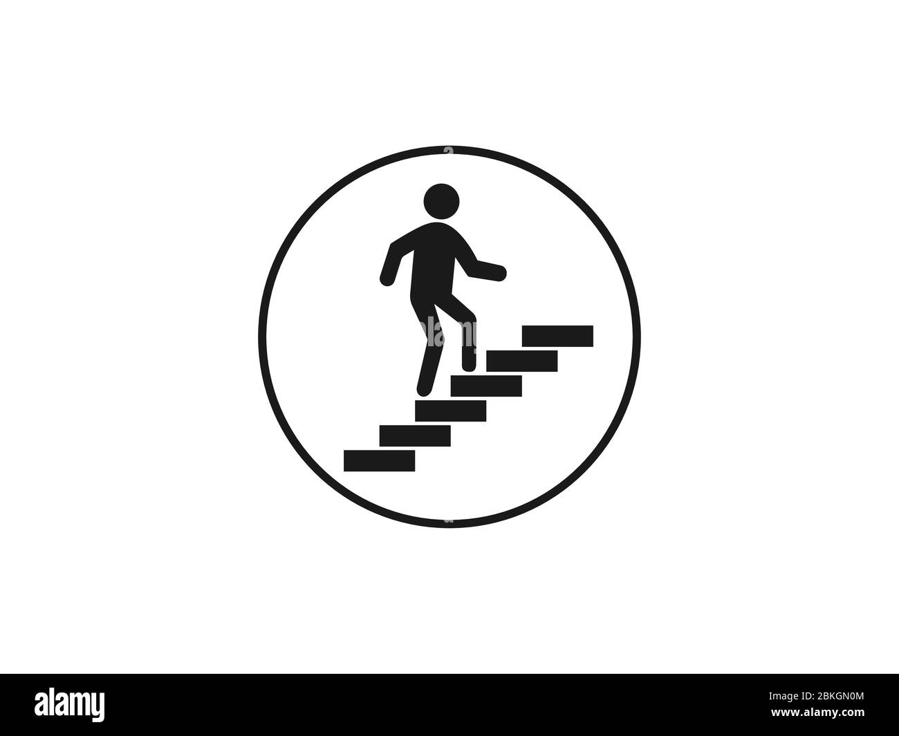 Stairs, stairwell, walks up icon. Vector illustration, flat design. Stock Vector